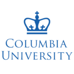Blue Columbia University logo with a crown above the words Columbia University in capital letters.